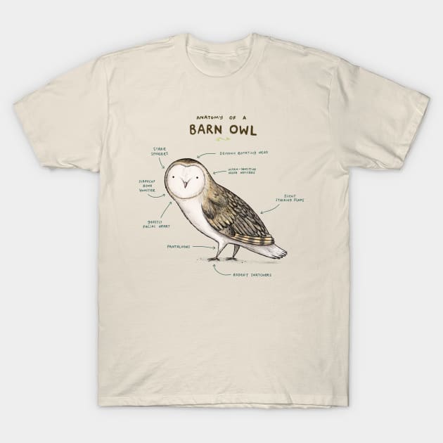 Anatomy of a Barn Owl T-Shirt by Sophie Corrigan